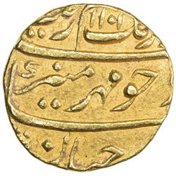 MUGHAL: Aurangzeb, 1658-1707, AV mohur (11.05g), Surat, AH1101 year 3x. VF