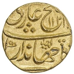 MUGHAL: Jahandar, 1712-1713, AV mohur (10.91g), Akbarabad, AH1124 year one (ahad). NGC MS63