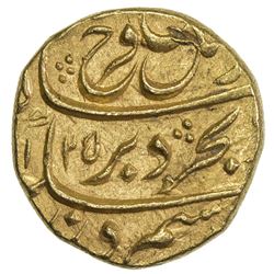 MUGHAL: Farrukhsiyar, 1713-1719, AV mohur (10.91g), Akbarabad, AH1125 year one (ahad). NGC MS63