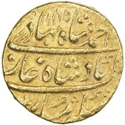 MUGHAL: Ahmad Shah Bahadur, 1748-1754, AV mohur (10.90g), Lahore, AH1165 year 5. VF