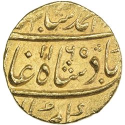 MUGHAL: Ahmad Shah Bahadur, 1748-1754, AV mohur (11.01g), Multan, AH1165 year 5. EF