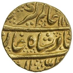 MUGHAL: Alamgir II, 1754-1759, AV mohur (10.85g), Shahjahanabad, AH116(7) year one (ahad). NGC MS62