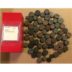MUGHAL: LOT of 64 copper coins