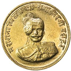 BIKANIR: Ganga Singh, 1887-1942, AV nazarana mohur (8.53g), VS1994 (1937). UNC