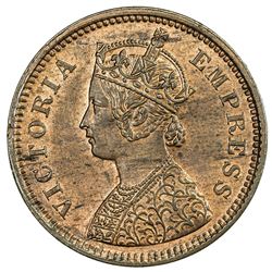 DHAR: Anand Rao III, 1860-1898, AE 1/2 pice, 1887. NGC MS64