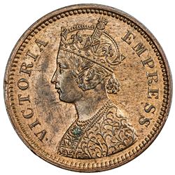 DHAR: Anand Rao III, 1860-1898, AE 1/2 pice, 1887. NGC MS63