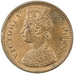 DHAR: Anand Rao III, 1860-1898, AE 1/2 pice, 1887. AU