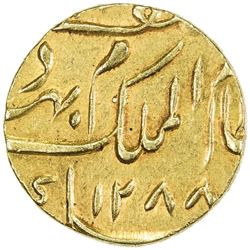 HYDERABAD: Mir Mahbub Ali Khan, 1869-1911, AV ashrafi (11.15g), Farkhanda Bunyad, AH1288. EF