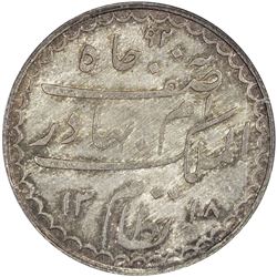 HYDERABAD: Mir Mahbub Ali Khan, 1869-1911, AR rupee, Farkhanda Bunyad, AH1318 year 34. NGC MS63