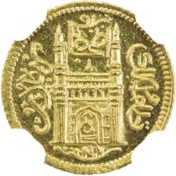 HYDERABAD: Mir Usman Ali Khan, 1911-1948, AV 1/8 ashrafi, Farkhanda Bunyad, AH1344 year 15. NGC MS66