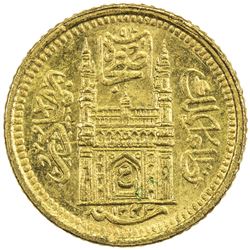 HYDERABAD: Mir Usman Ali Khan, 1911-1948, AV 1/8 ashrafi (1.37g), Farkhanda Bunyad, AH1343 year 14.