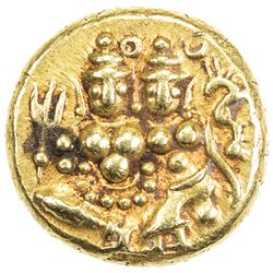 MYSORE: Krishna Raja Wodeyar, 1799-1868, AV pagoda (3.41g), ND. EF