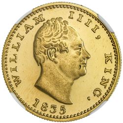 BRITISH INDIA: William IV, 1830-1837, AV mohur, 1835(b). NGC PF65