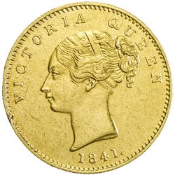 BRITISH INDIA: Victoria, Queen, 1837-1876, AV mohur, 1841. NGC AU