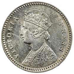 BRITISH INDIA: Victoria, Empress, 1876-1901, AR 2 annas, 1892-C. NGC MS62