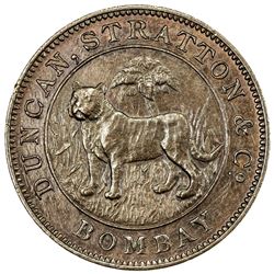BRITISH INDIA: Edward VII, 1901-1910, AE 1/2 rupee token, ND (1905). EF