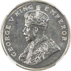 BRITISH INDIA: George V, 1910-1936, copper-nickel 8 annas, 1920(b). NGC PF64