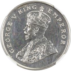 BRITISH INDIA: George V, 1910-1936, copper-nickel 8 annas, 1920(b). NGC PF