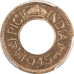 BRITISH INDIA: George VI, 1937-1947, pice, 1945(b). PCGS PF64
