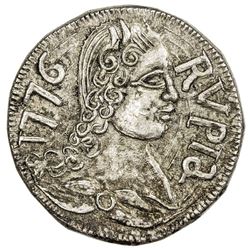 GOA: Jose I, 1750-1777, AR rupia, 1776. NGC MS61