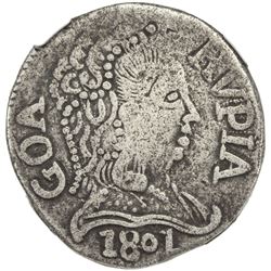 GOA: Joao, Prince Regent, 1799-1816, AR rupia, 1801. NGC F15