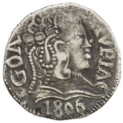 GOA: Joao, Prince Regent, 1799-1816, AR rupia (10.73g), 1806. VF