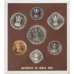 INDIA: Republic, 7-coin proof set, 1950(b). PF