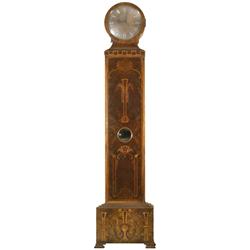 Longcase clock, birh, with marquetry