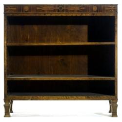 Bookcase, birch with marquetry, H 90