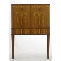 Cocktail cabinet, zebrano with marquetry, H 117