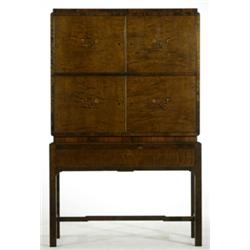 Cupboard, birch with marquetry, H 144, L 90