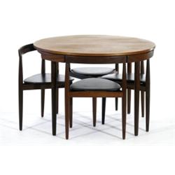 Table H 73 and diam. 105 + 8 chairs, H 72