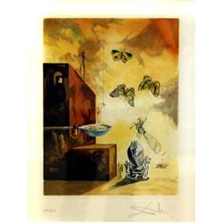 Salvador Dali, colouretching, 41x31