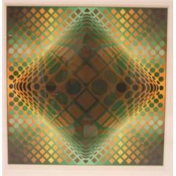 Victor Vasearely, Colourlithography, 74x74
