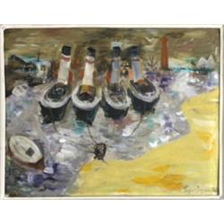 Oil, "20 tug boats", Julian Trevelyan