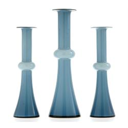 Vases, set of 3, Holmegaard, Danmark, Per Lutken