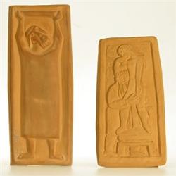 Reliefs, set of 2, terrcotta