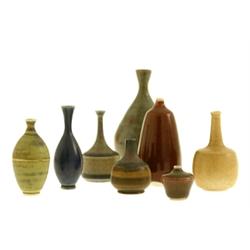 Miniatures, set of 8, bla Åke Holm, Gunnar Borg