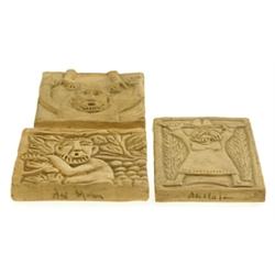 Reliefes, set of 3, terrcotta, Åke Holm