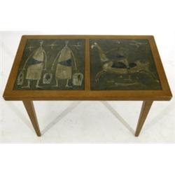 Table with two reliefs, Åke Holm, sign. Å Holm