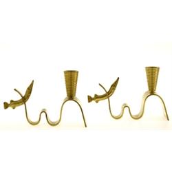 Pair of chandeliers, brass, Ystad Metall