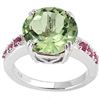 Image 1 : Natural Green Tea Amethyst & Ruby 5.73 carats Ring