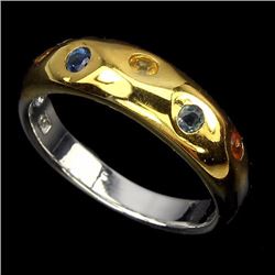 Natural Fancy Sapphire Two Tone Ring