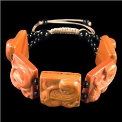 Natural Stone Hand Carved Snake Bracelet