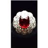 Image 2 : Natural Pigeon Blood Red Ruby Diamond & Gold Ring