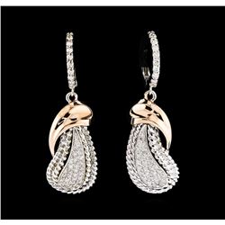 0.55 ctw Diamond Earrings - 14KT Two-Tone Gold