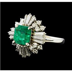 1.64 ctw Emerald and Diamond Ring - Platinum