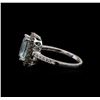Image 3 : 2.23 ctw Aquamarine and Diamond Ring - 14KT White Gold