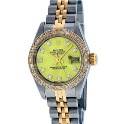 Rolex Ladies Two Tone Yellow VS Diamond Datejust Wristwatch