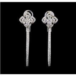 1.72 ctw Diamond Earrings - 14KT White Gold